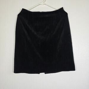 Cedars Black Velvet Pencil Skirt Back Slit Size 8 Vintage